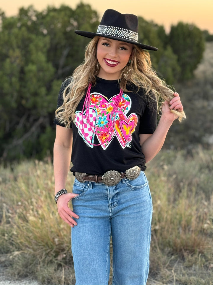 Callie Ann Stelter Trio of Hearts Short Sleeve Tee by Texas True Threads
