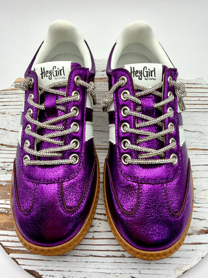 Heads Up Purple Metallic Sneaker by Corkys