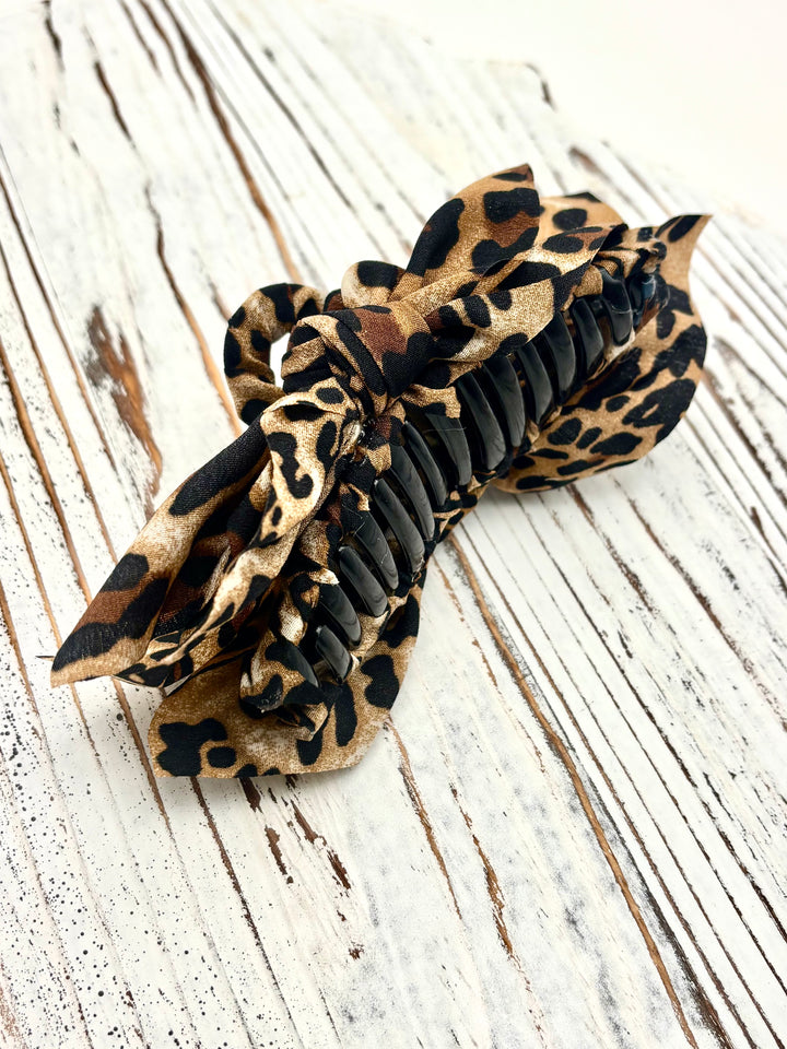 Leopard Scarf Claw Clips