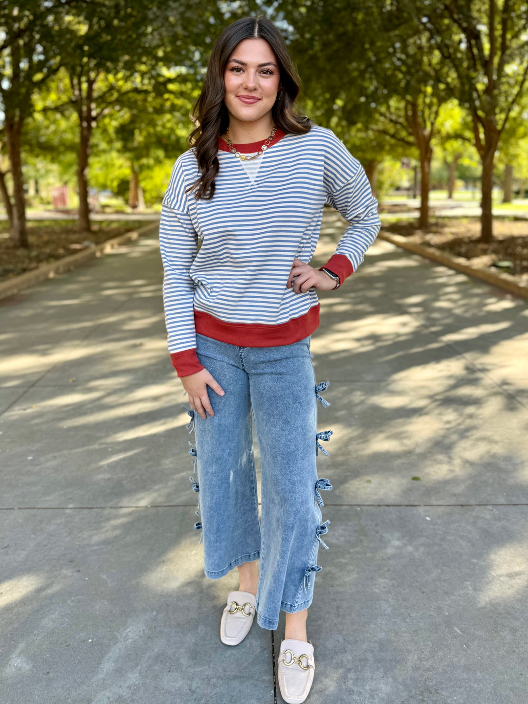 Sweet Knots High Rise Cropped Bow Jean