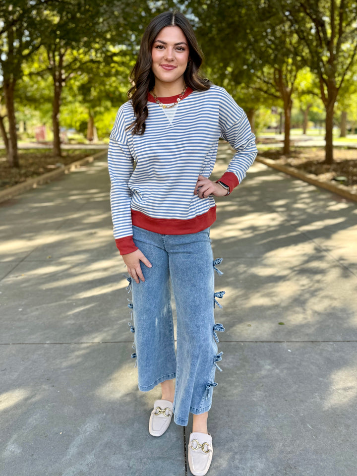 Sweet Knots High Rise Cropped Bow Jean