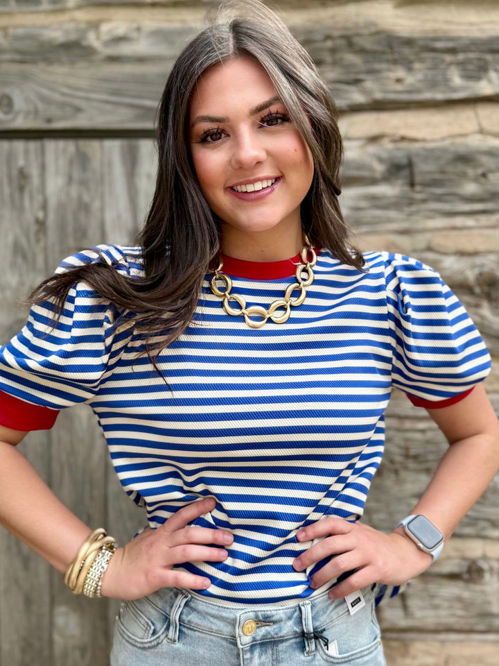 True Blue Striped Top