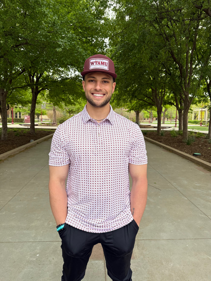 Burlebo Texas White & Maroon Polo