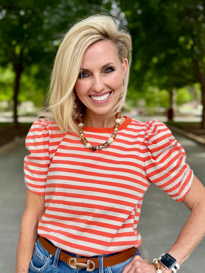 Laid Back Lines Orange Striped Top
