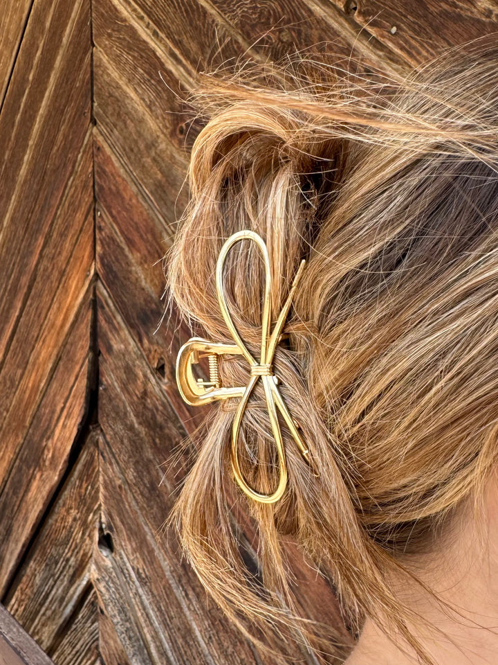 Golden Bow Metal Claw Clip
