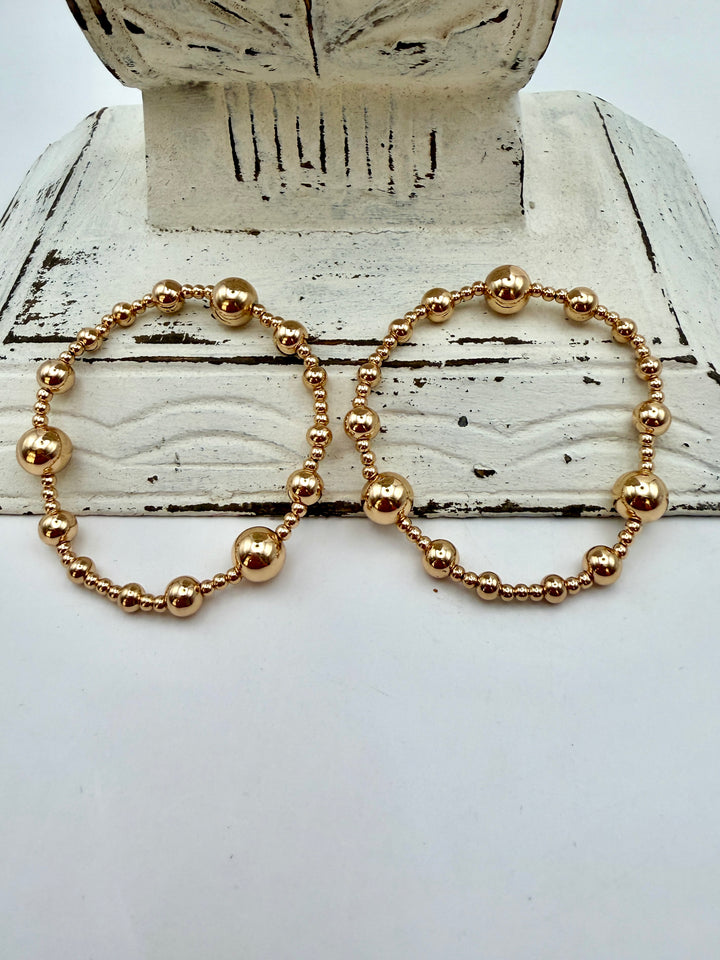 Keelyn Beaded Gold Bracelet Set