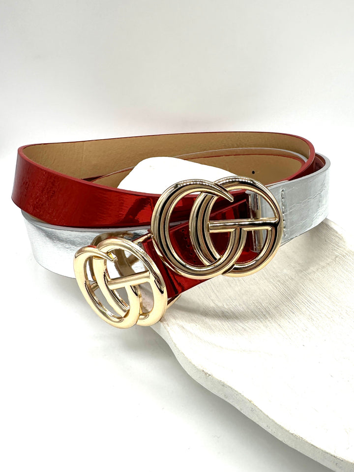 Double Mirror Buckle Belt