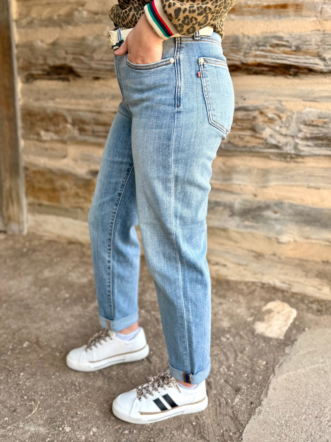 Gina Mid Rise Boyfriend Jean by Judy Blue