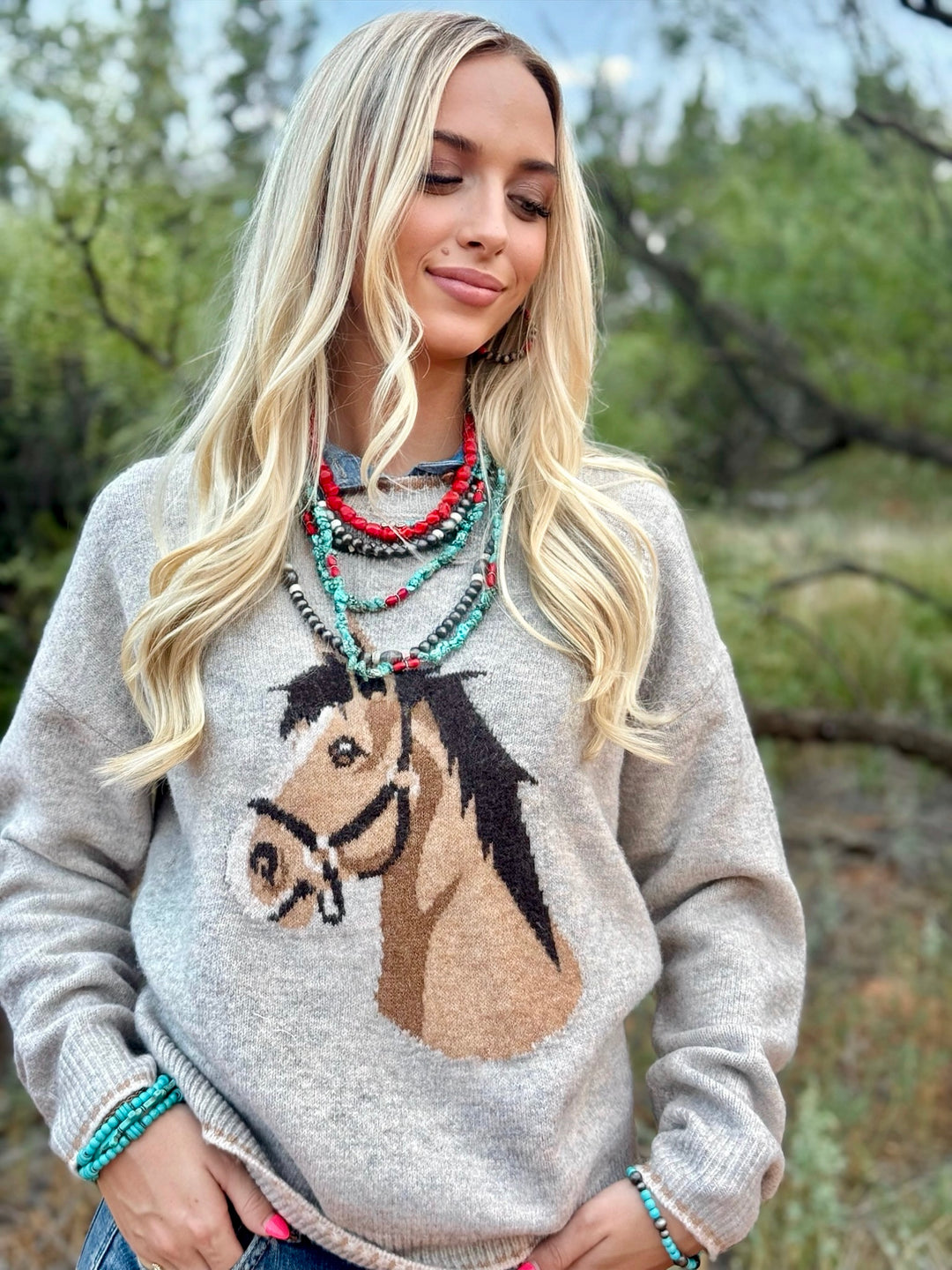Saddle Up Cream Sweater
