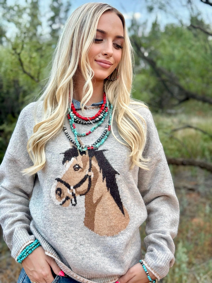 Saddle Up Cream Sweater