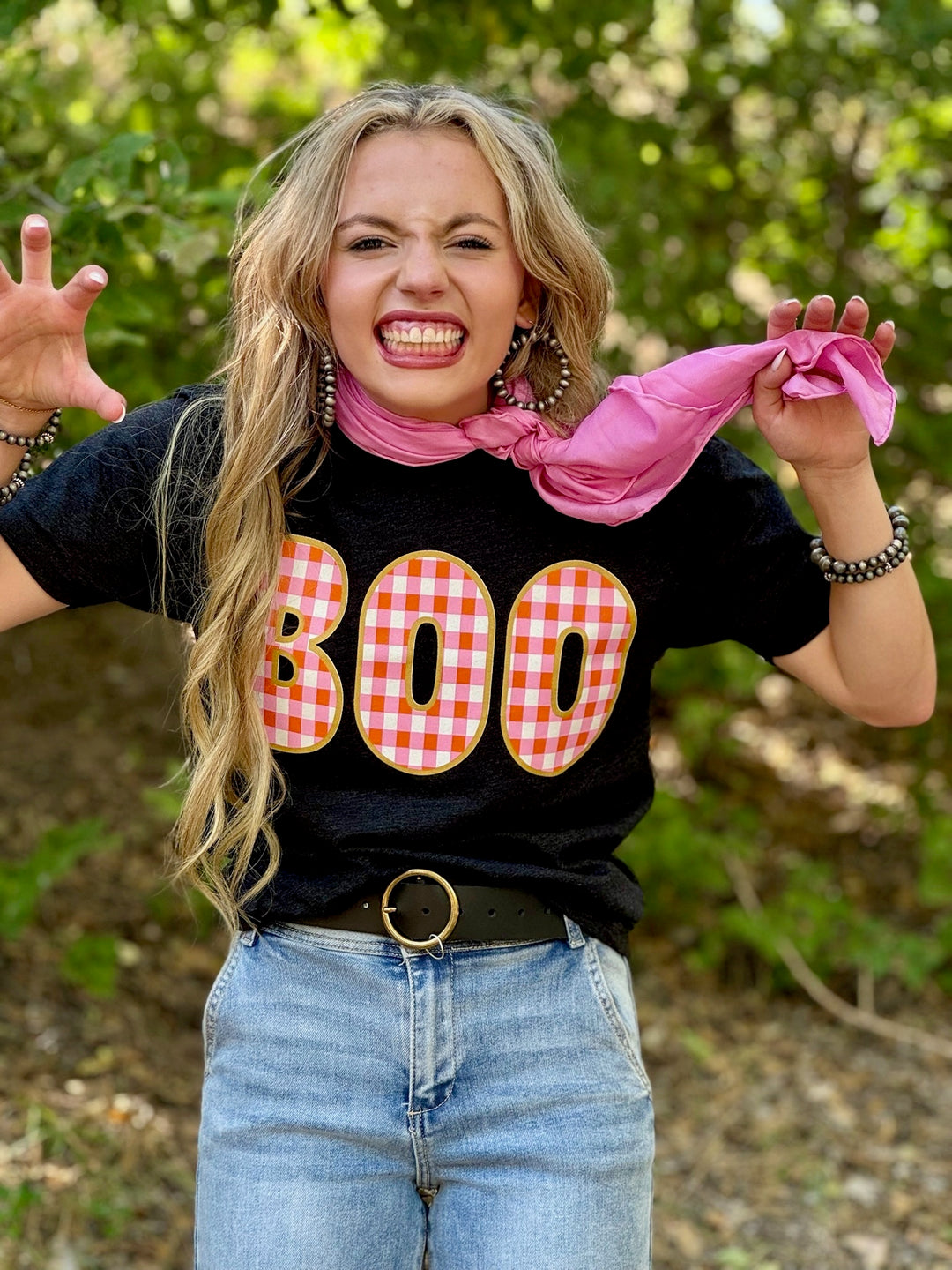 Checkered Boo Tee by Texas True Threads