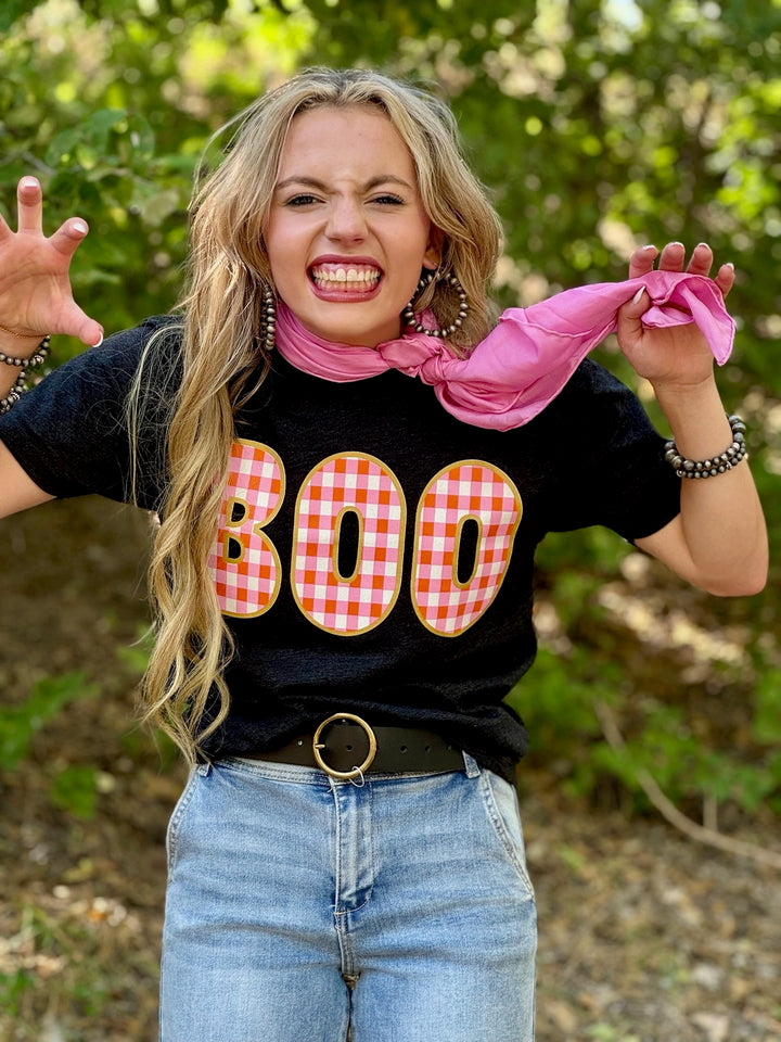 Checkered Boo Tee by Texas True Threads