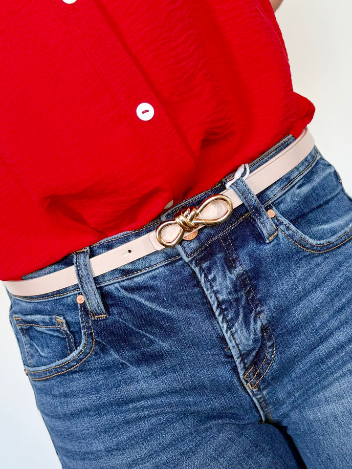 Dainty Gold Bow Buckle Belts