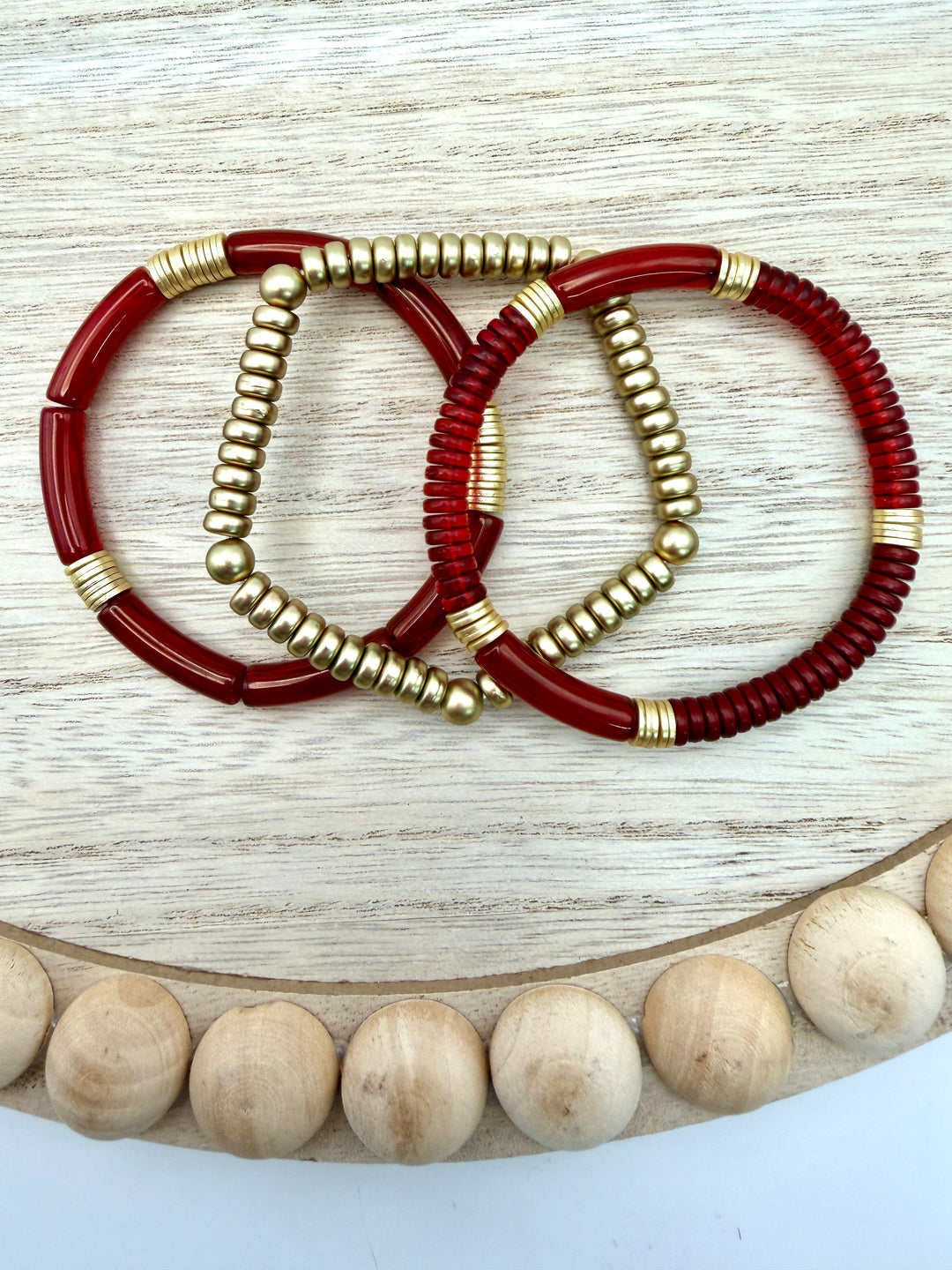Sideline Stack Maroon & Gold Bracelets