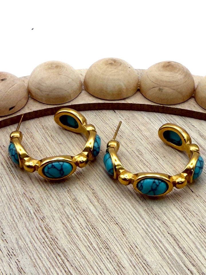 Hillary Turquoise Hoops