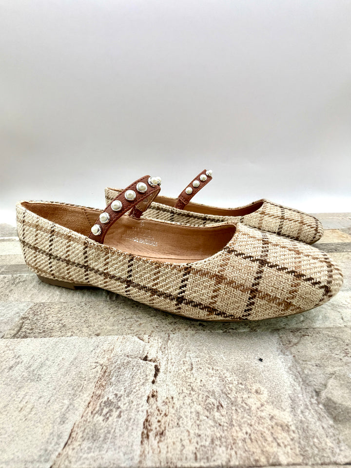Tea Time Plaid Flat by Corkys