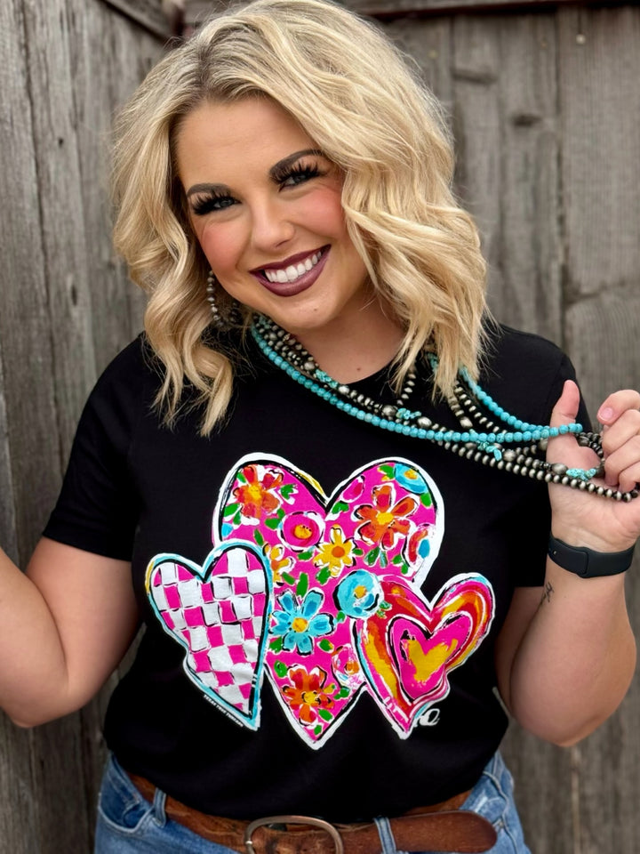 Callie Ann Stelter Trio of Hearts Short Sleeve Tee by Texas True Threads