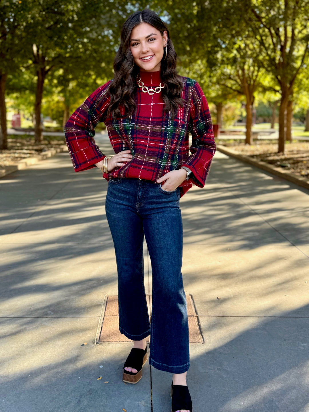 Tidings of Cheer Plaid Sweater