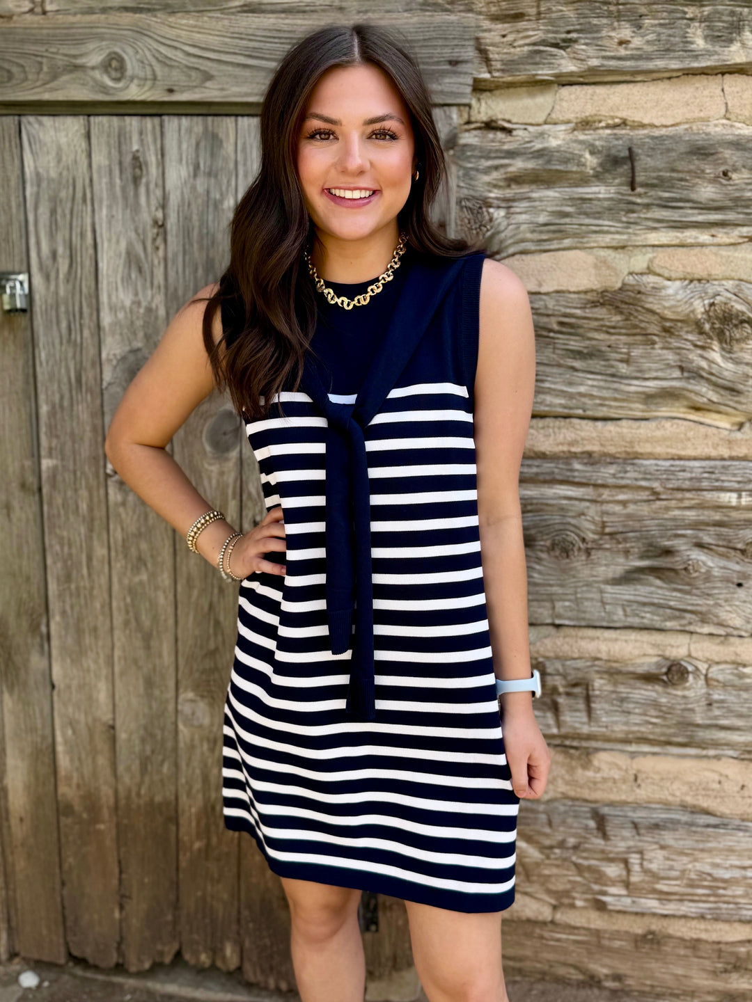 Coast to Coast Navy Stripe Dress