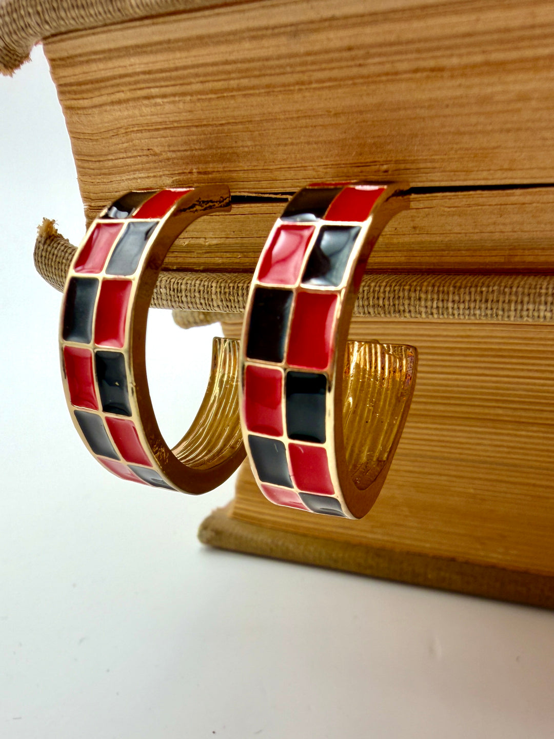 Red & Black Check Hoops