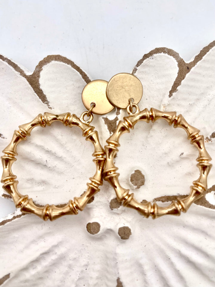 Iris Gold Bamboo Earrings