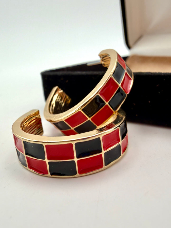 Red & Black Check Hoops