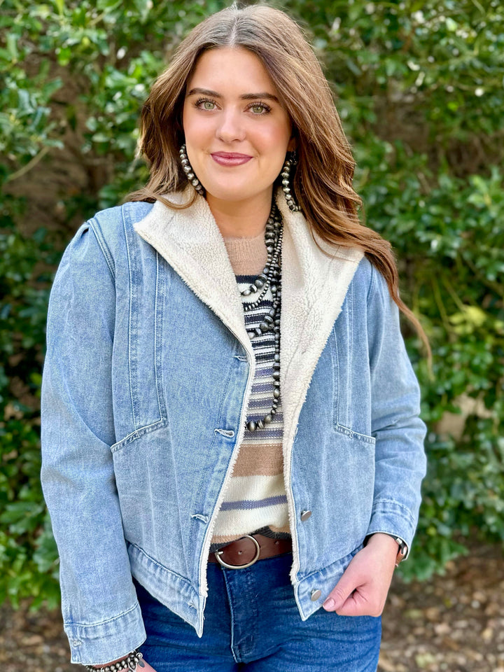 Adalyn Sherpa Denim Jacket