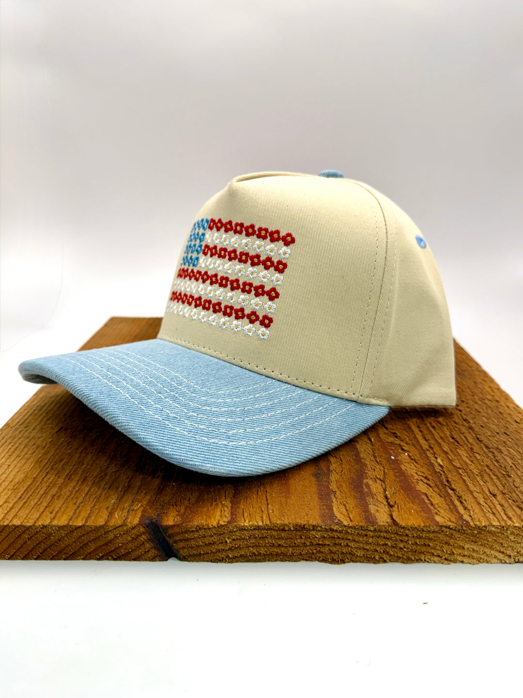 Floral American Flag Cap