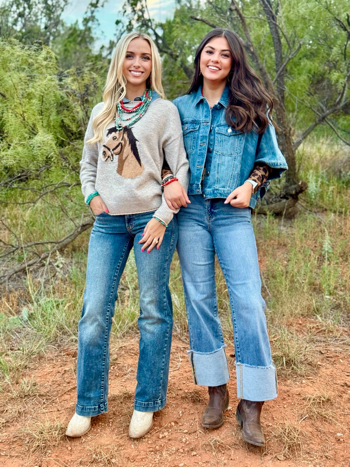Saddle Up Cream Sweater