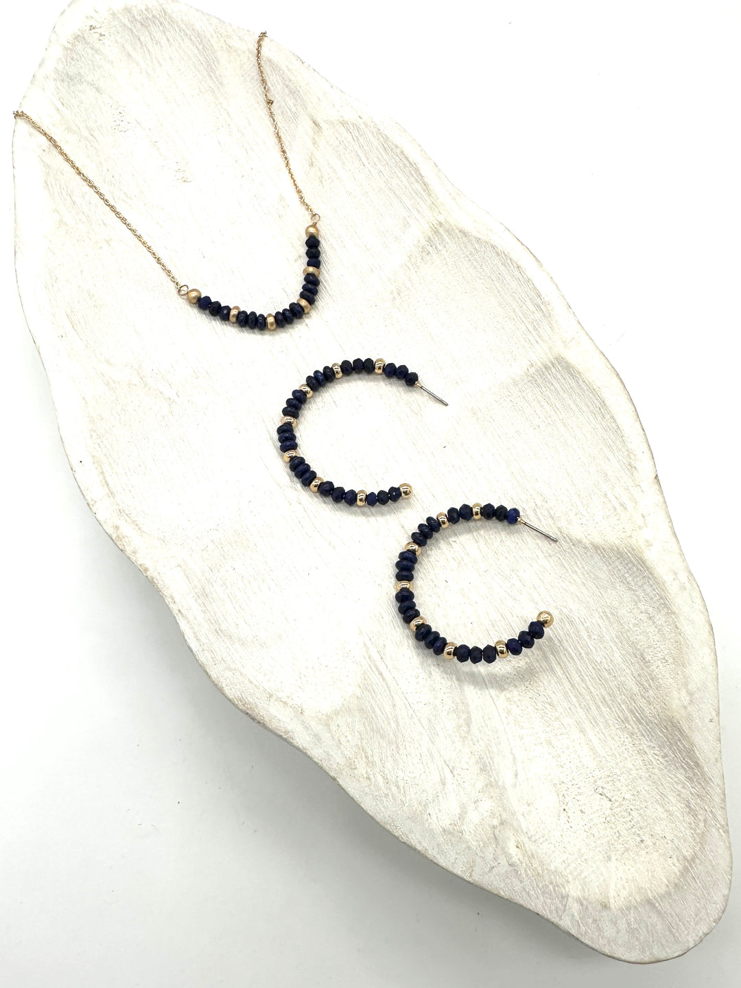 Hallie Navy Beaded Necklace by Canvas Style