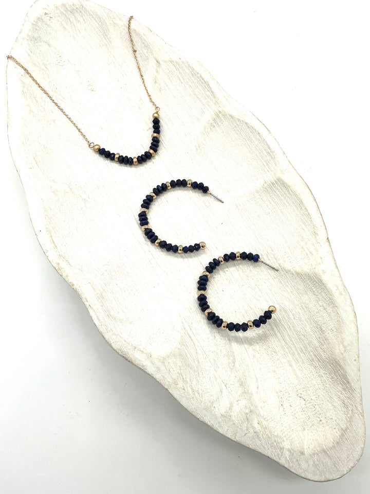 Hallie Navy Beaded Necklace by Canvas Style