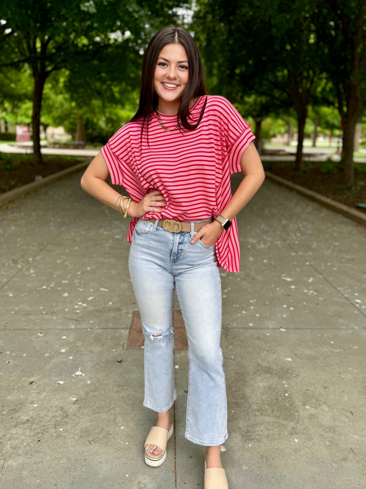 Leah High Rise Crop Flare Jean by Risen