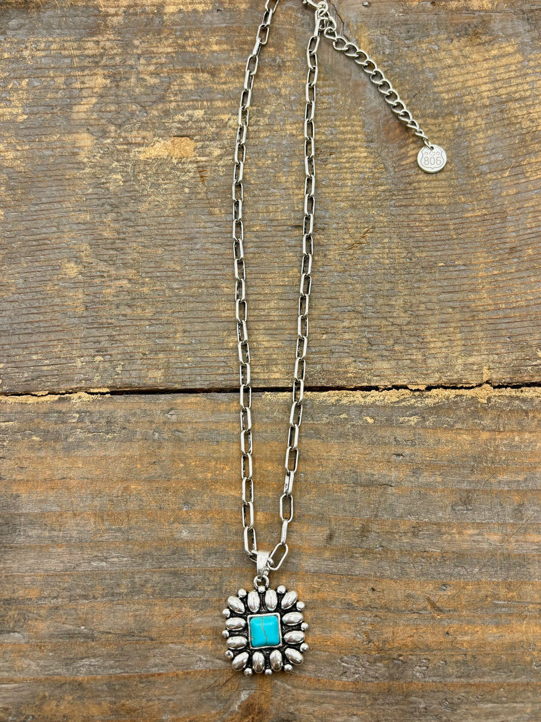 Missy Turquoise and Silver Pendant Necklace