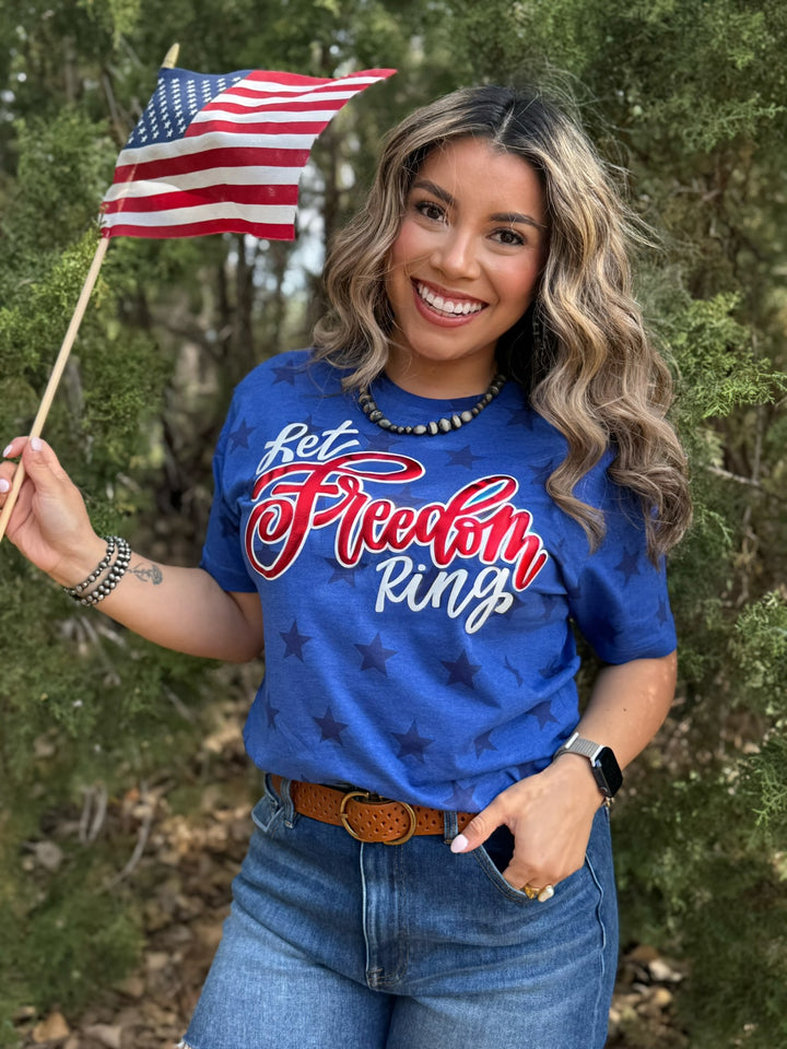 Let Freedom Ring in Red Puff Tee by Texas True Threads