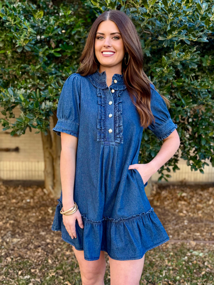 Shiloh Dark Wash Chambray Dress