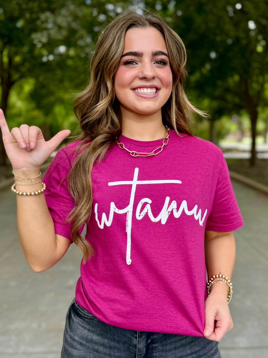 WTAMU Cross Script Tee