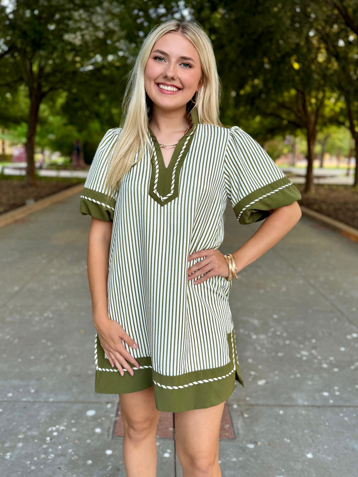 Sunday Stripes Puff Sleeve Dress