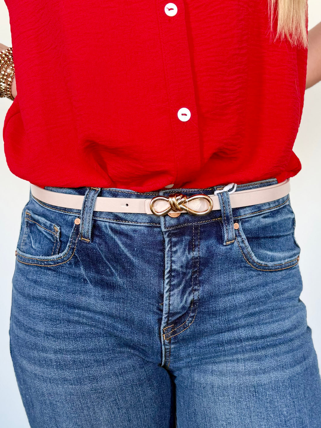 Dainty Gold Bow Buckle Belts