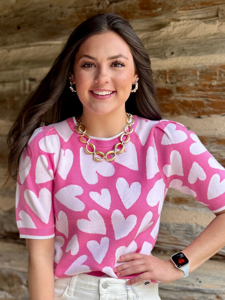 Blushing Hearts Sweater