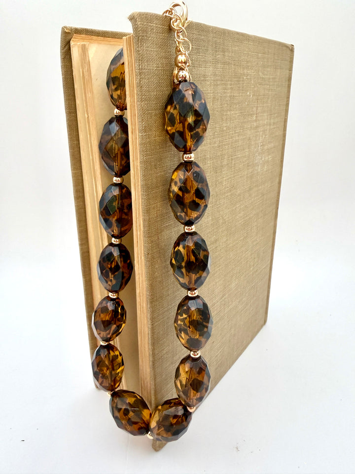 Gold Tortoise Beaded Necklace