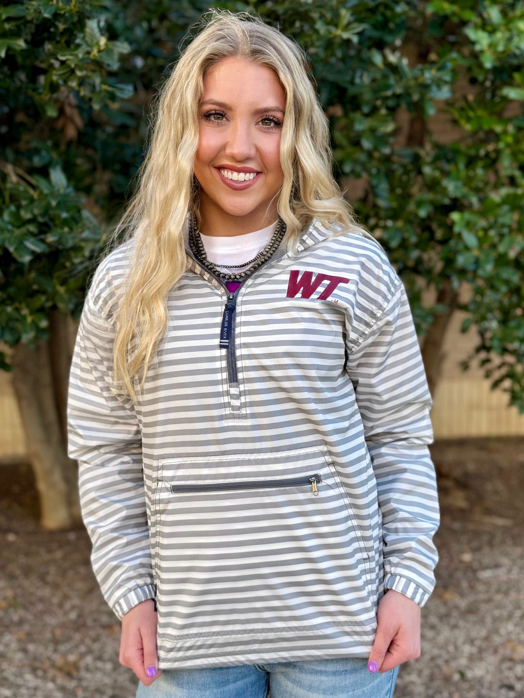 Slant WT Striped 1/4 Zip Pullover