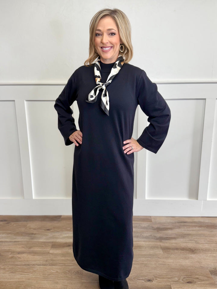 Soft Black Sweater Maxi Dress