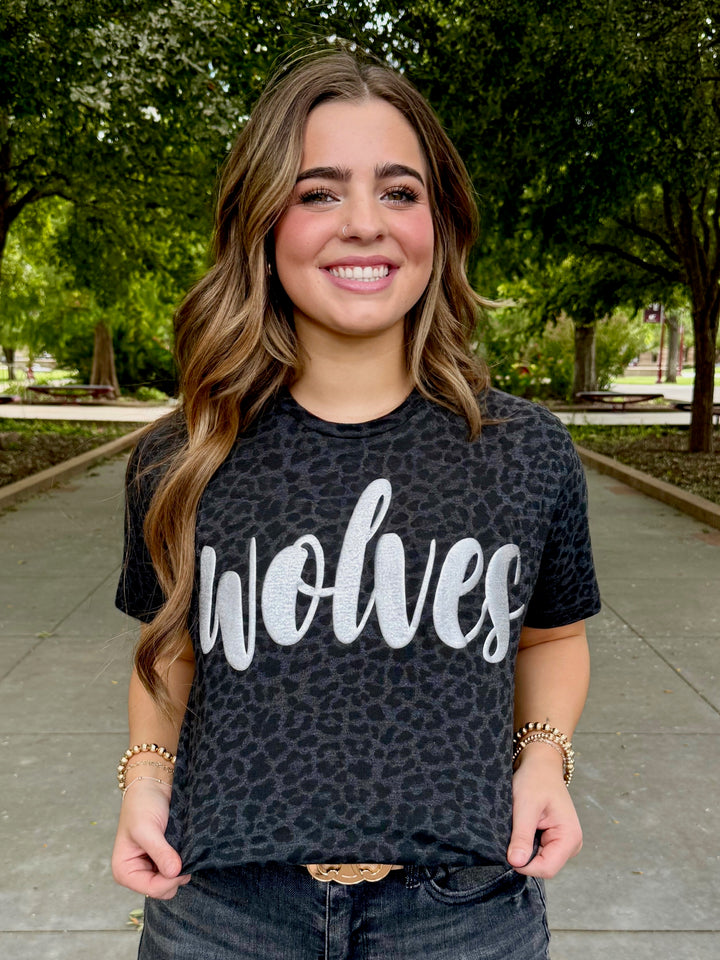 Wolves Metallic Puff Leopard Tee