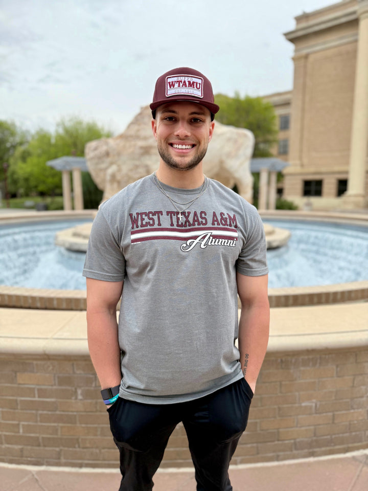 Grey West Texas A&M Alumni Script Tee