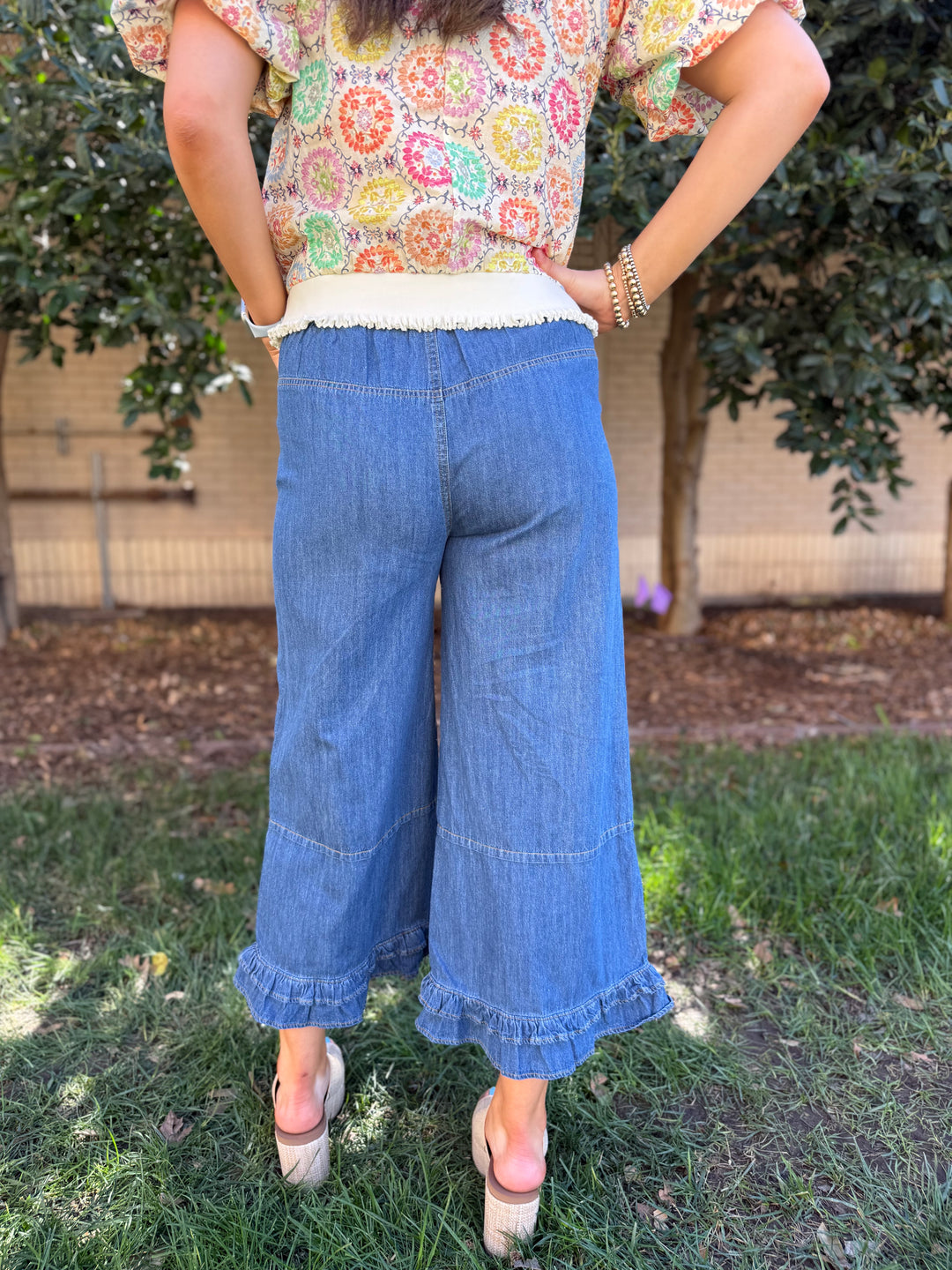 Ash High Rise Ruffle Hem Jeans