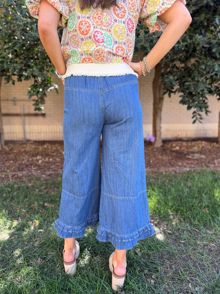 Ash High Rise Ruffle Hem Jeans