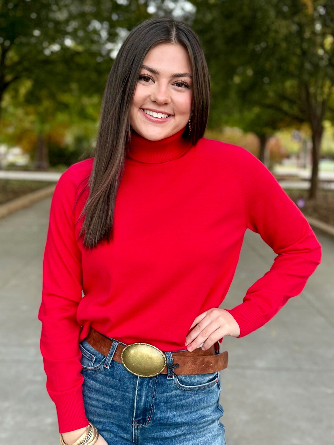 Dorothy Red Turtleneck Sweater
