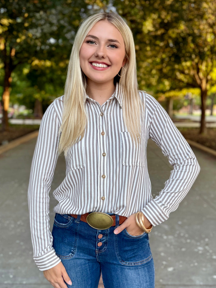 Seasonal Stripes Long Sleeve Top