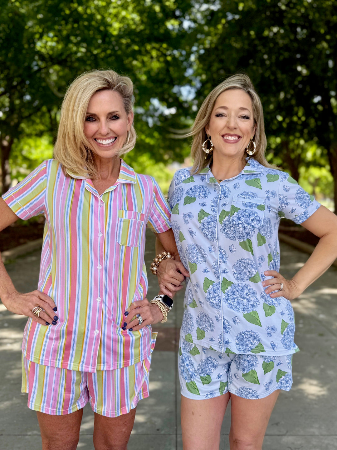 Spring Stripes Pajama Short Set