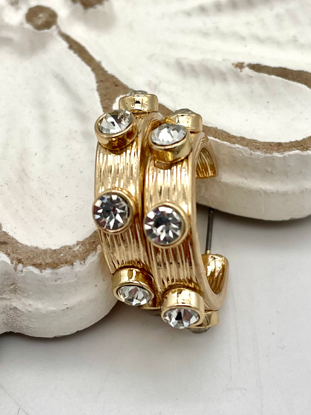 Sergio Gold & Rhinestone Hoops